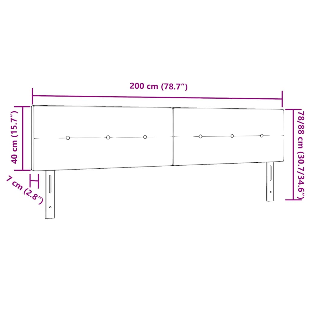 Kopfteil Hellgrau 80 cm Samt