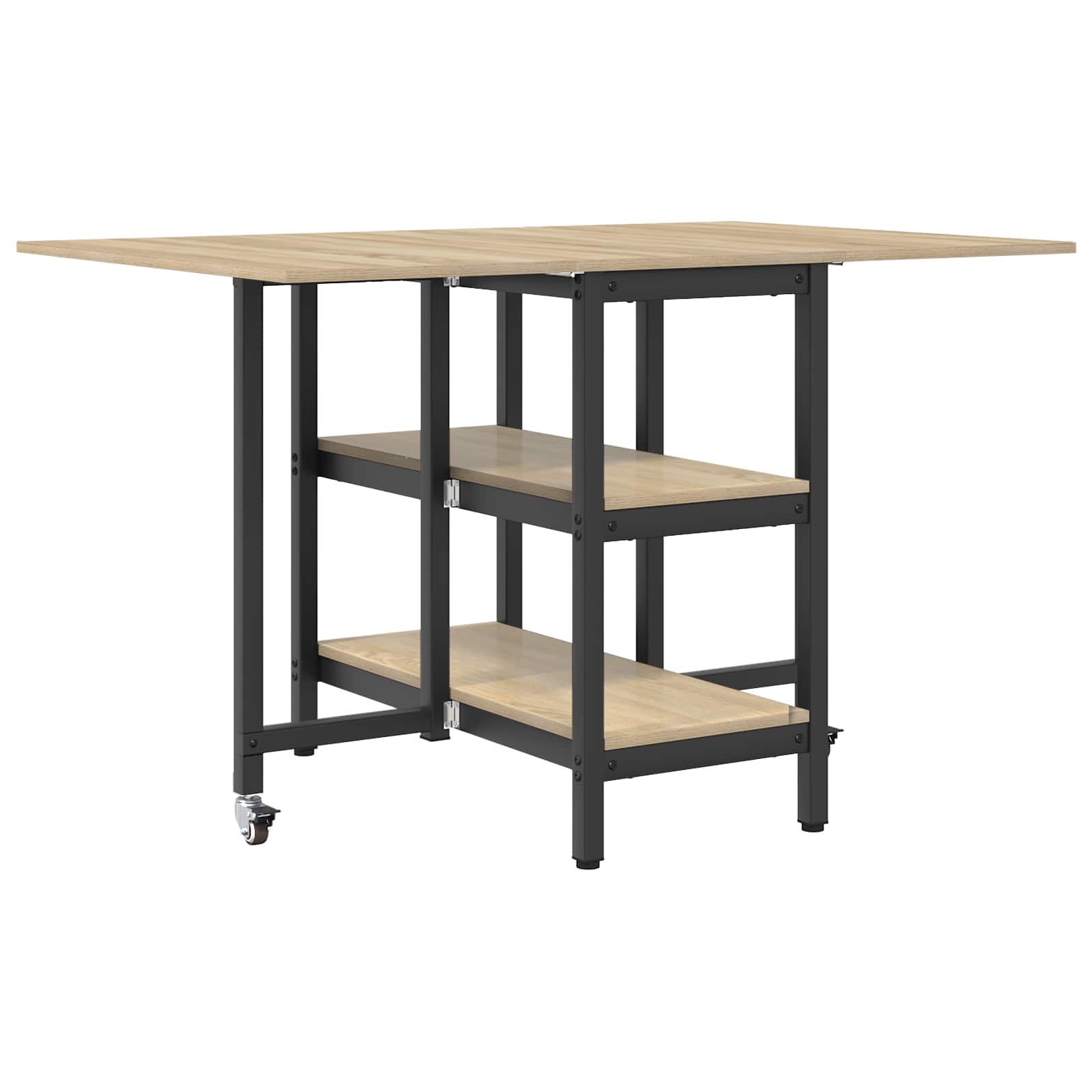 Esstisch 122 x 80 x 76,5 cm Holzwerkstoff Schwarze Eiche