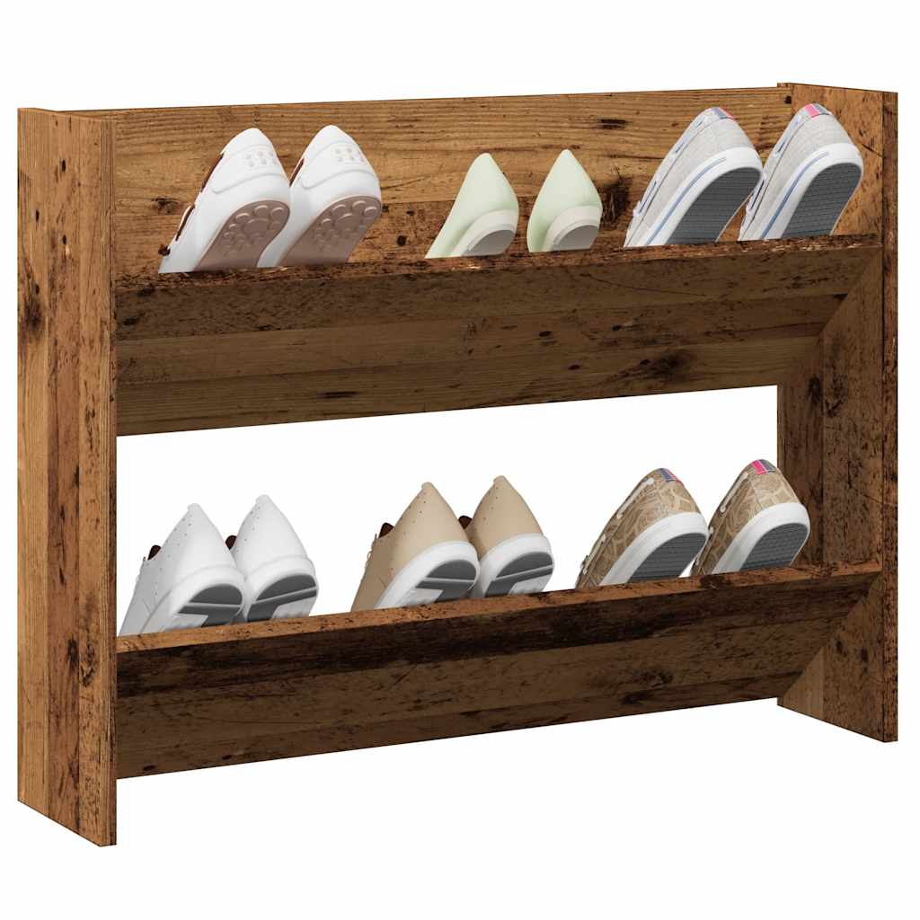 Wand-Schuhschränke 4 Stk. Weiß 60x18x60 cm Holzwerkstoff