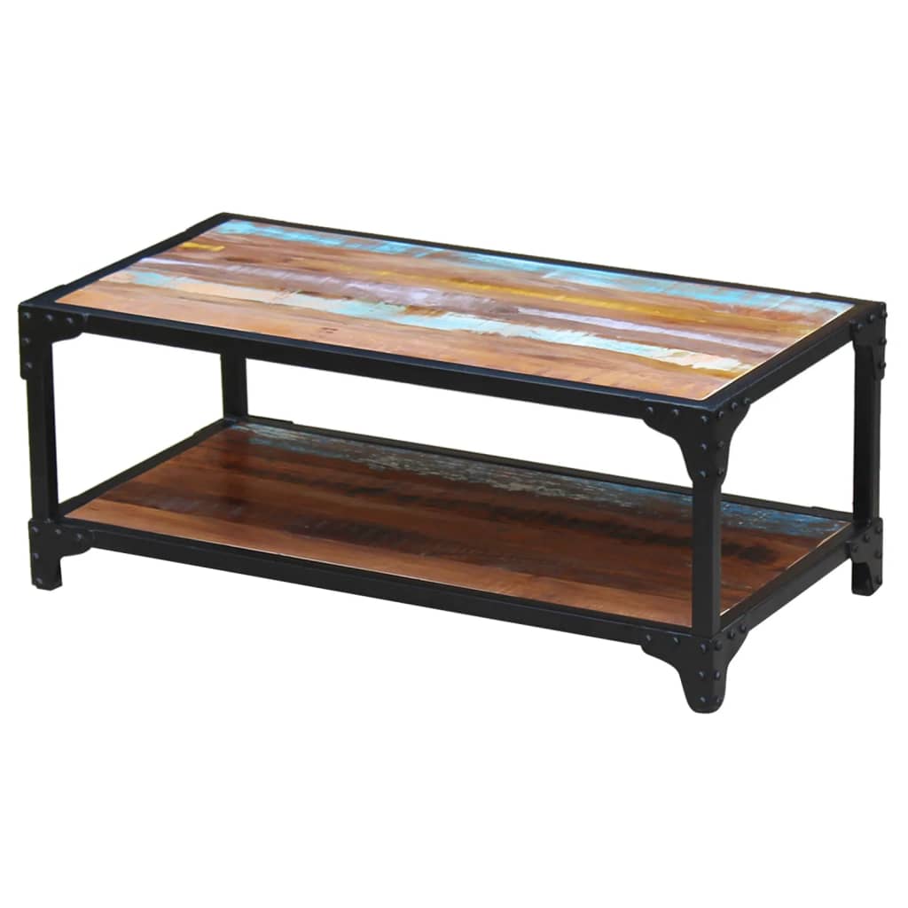 Couchtisch 40x40x36 cm Raues Mango-Massivholz