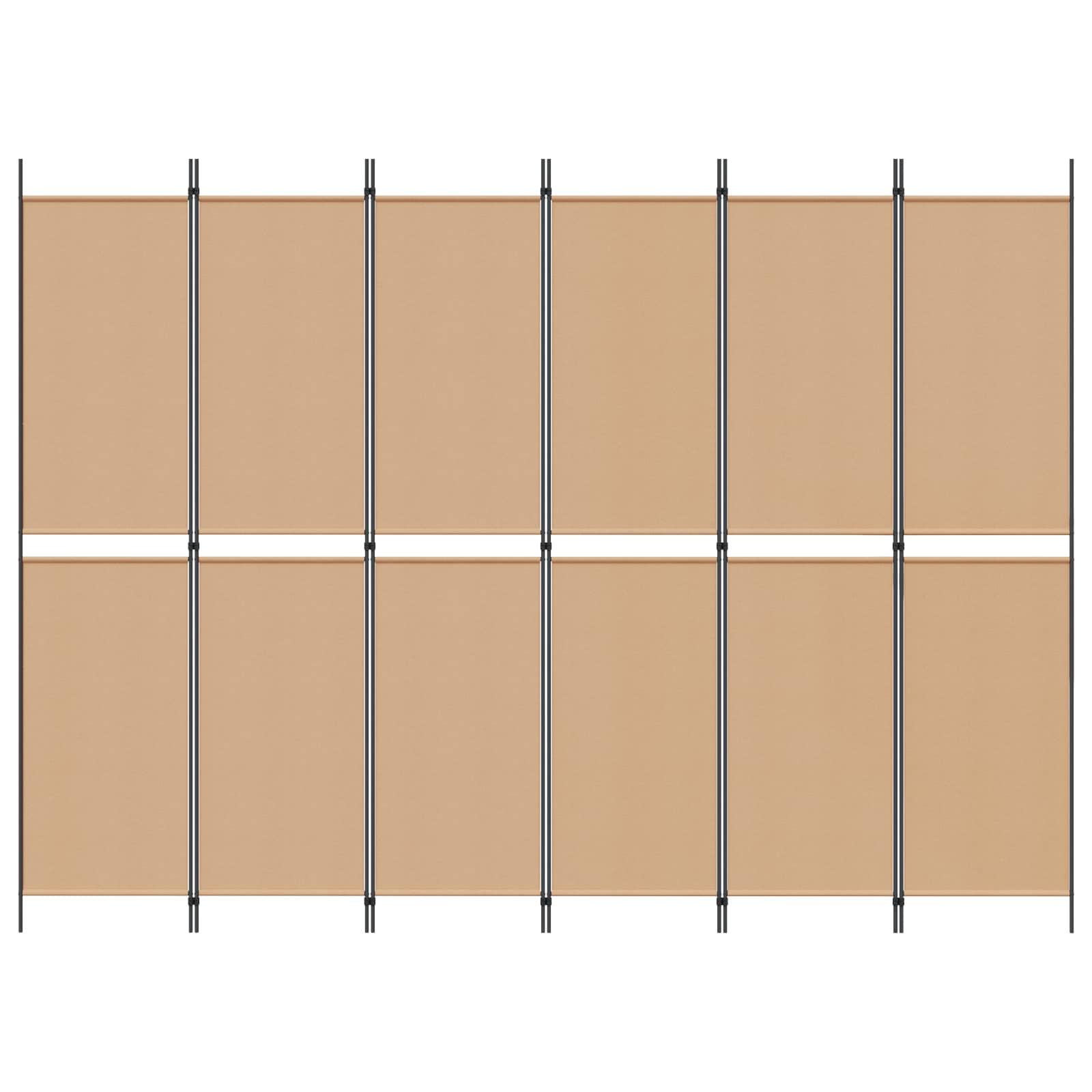 3-teiliger Raumteiler Beige 150 x 180 cm Stoff