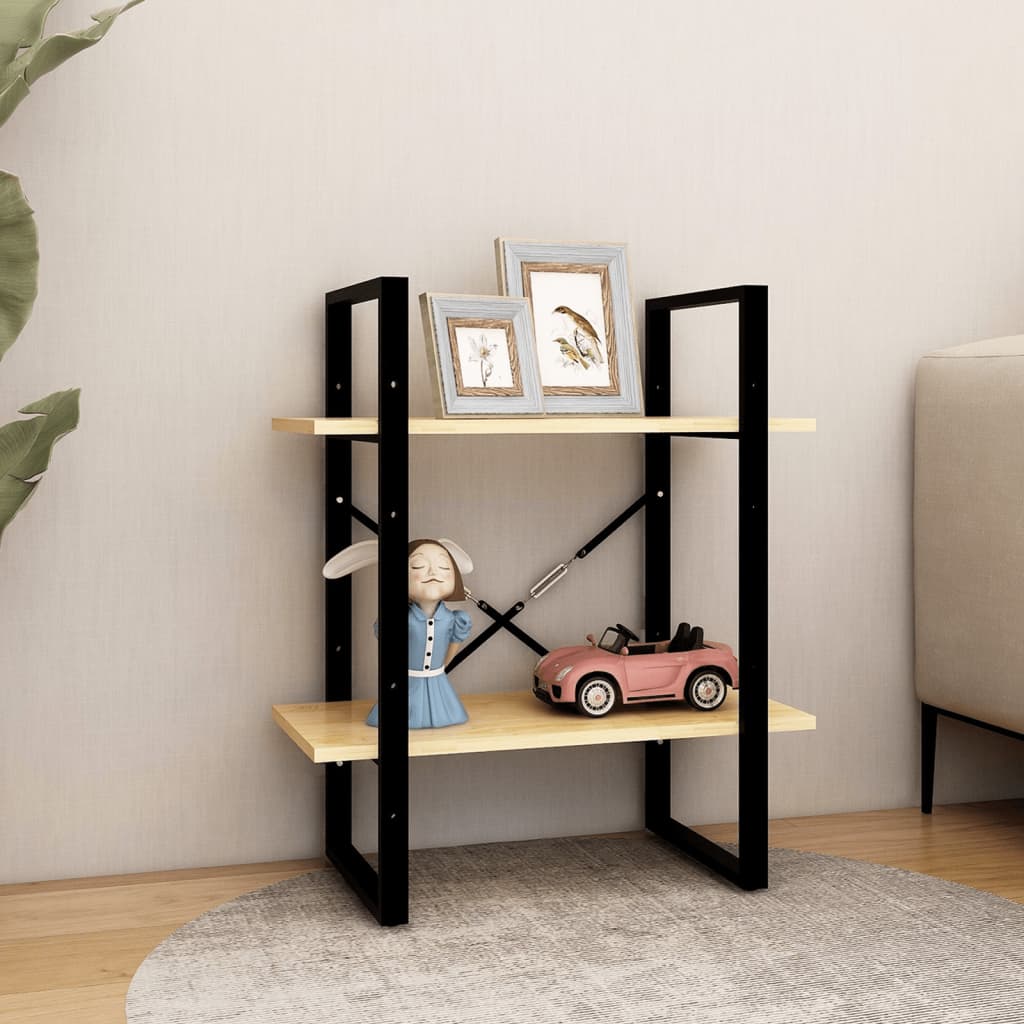 Bücherregal 2 Fächer Weiß 60x30x70 cm Holzwerkstoff