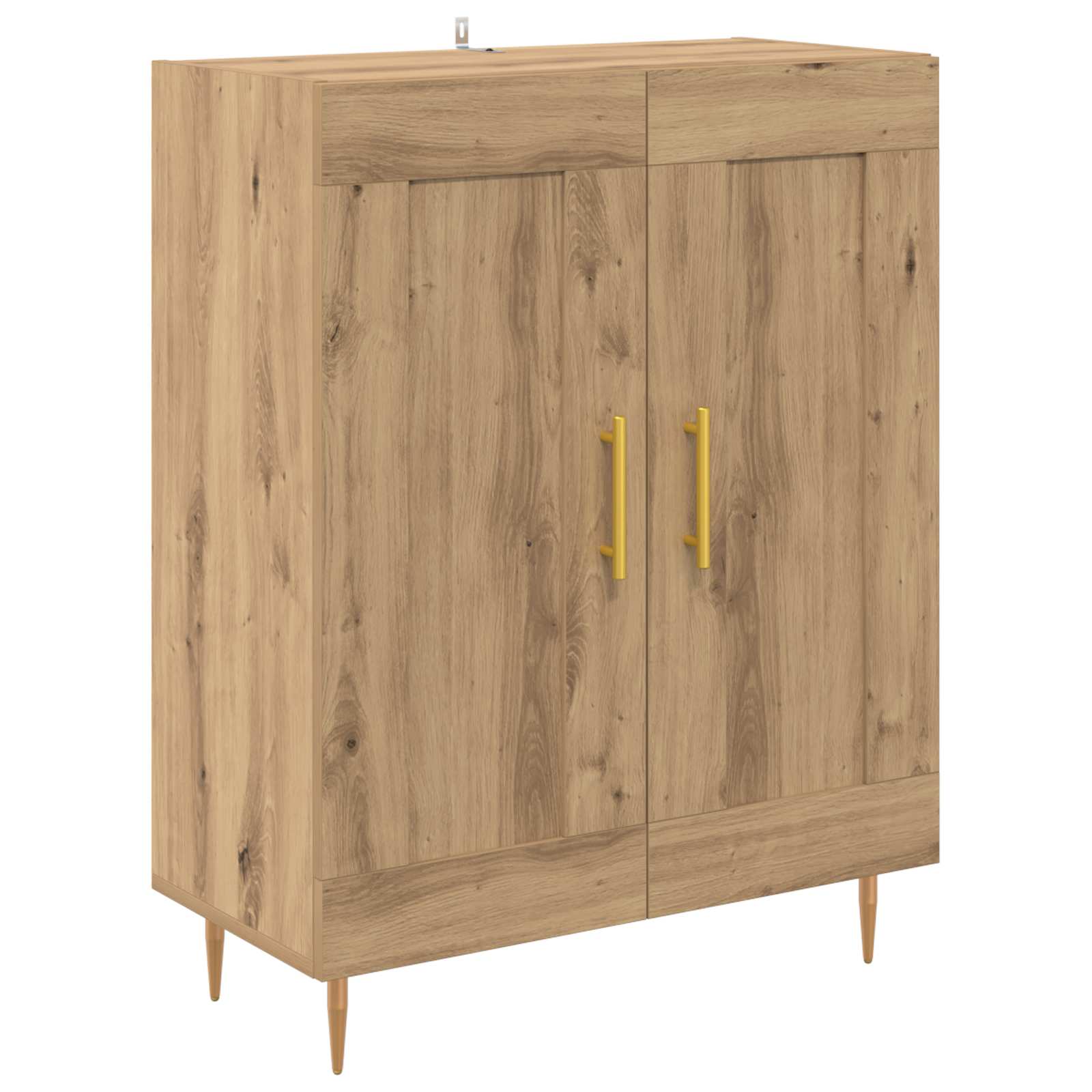 Highboard Hochglanz-Weiß 69,5x34x180 cm Holzwerkstoff
