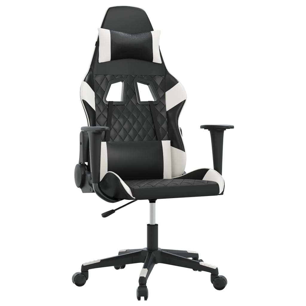 Gaming-Stuhl mit Massagefunktion Schwarz und Blau Kunstleder
