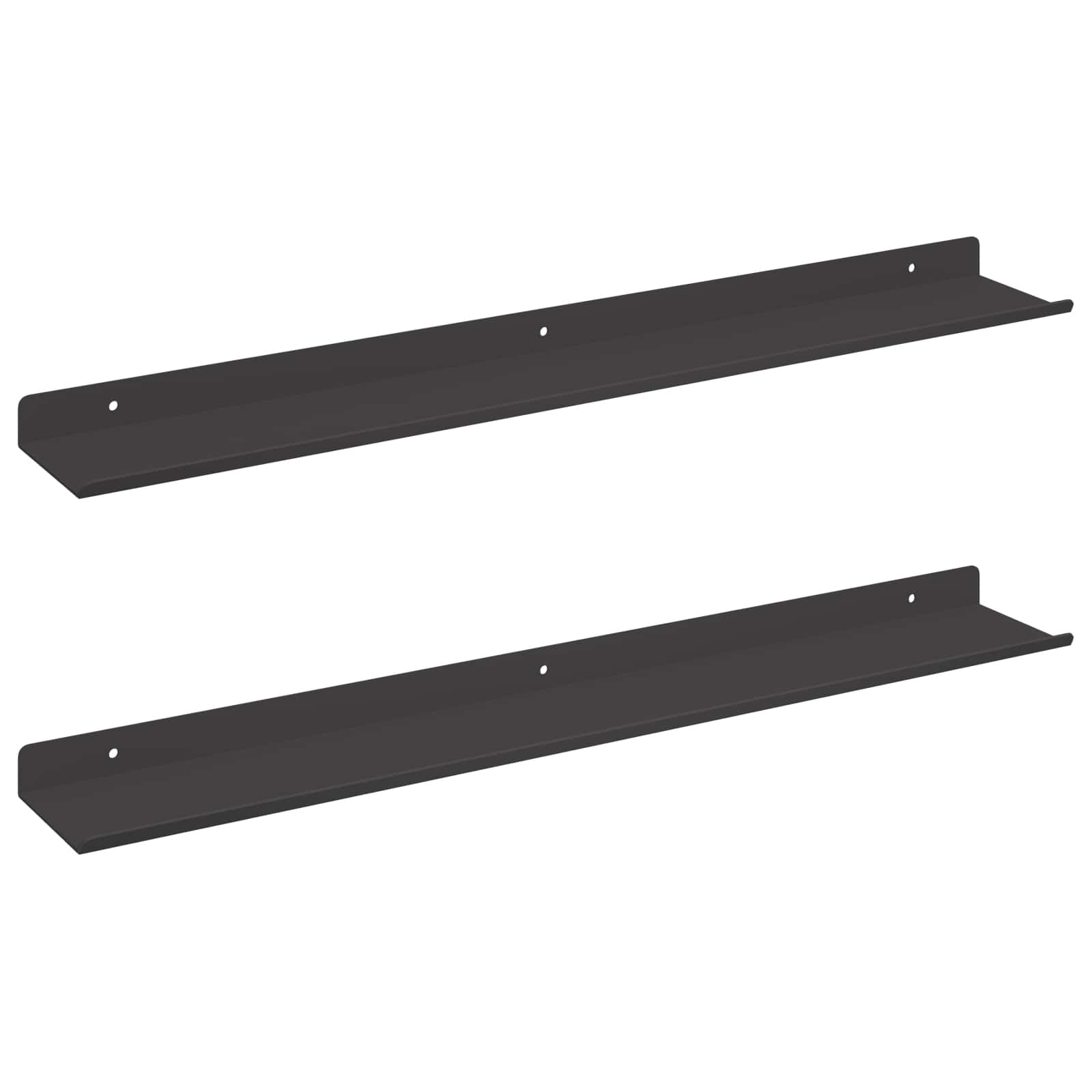 Schwebendes Regal 3 pcs Schwarz 40 x 9 x 2,5 cm Stahl