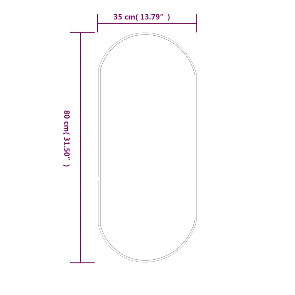 Wandspiegel Silbern 50x20 cm Oval