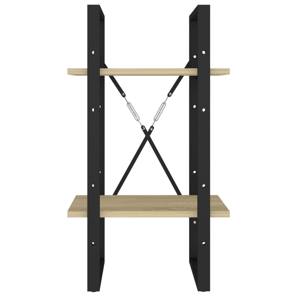 Bücherregal 2 Fächer Weiß 40x30x70 cm Holzwerkstoff