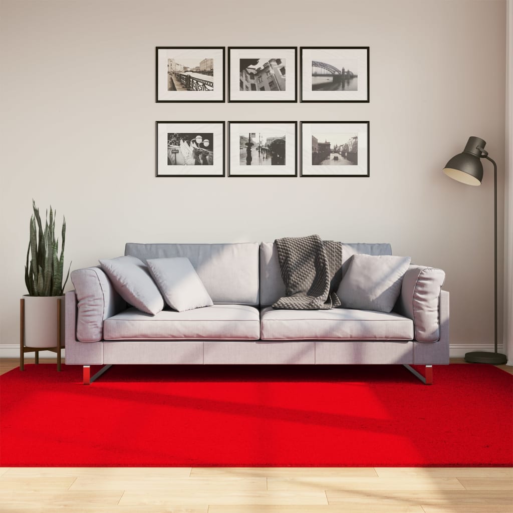 Teppich HUARTE Kurzflor Weich und Waschbar Anthrazit 60x110 cm