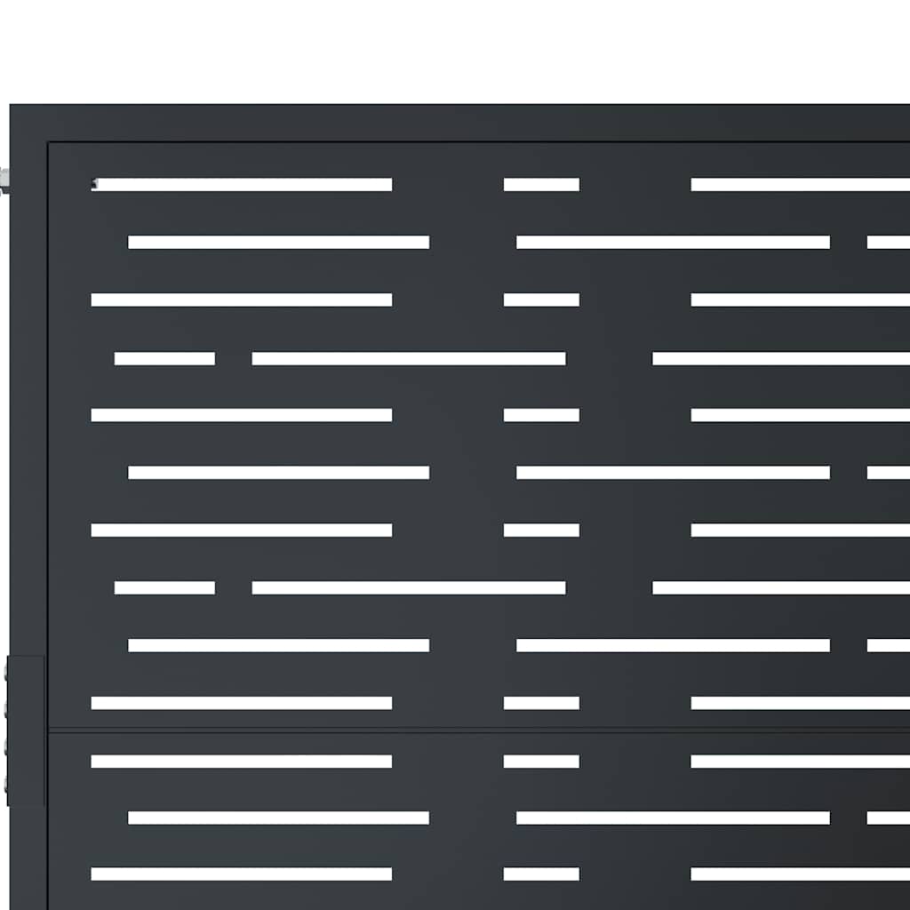 Gartentor Anthrazit 100x175 cm Stahl Quadratisches Design