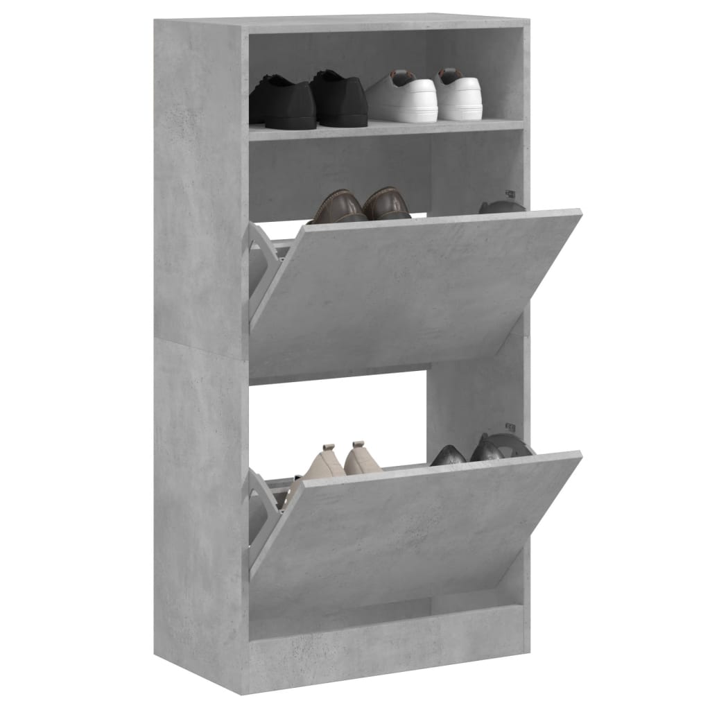 Schuhschrank mit 2 Klappen Weiß 80x34x116 cm