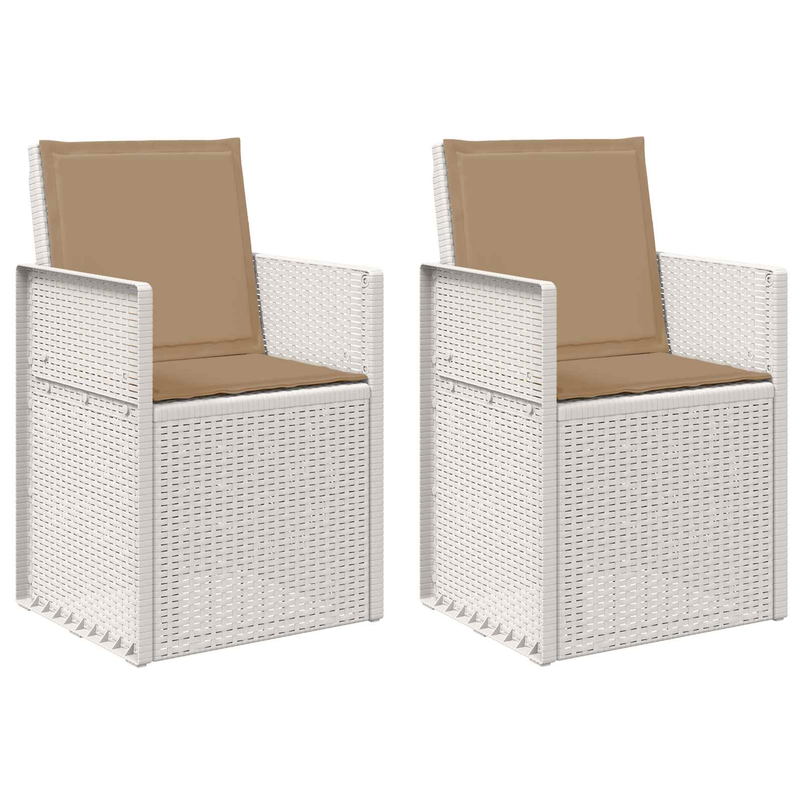 Garten Esszimmerstühle 2 pcs Weiß und Hellgrau PP