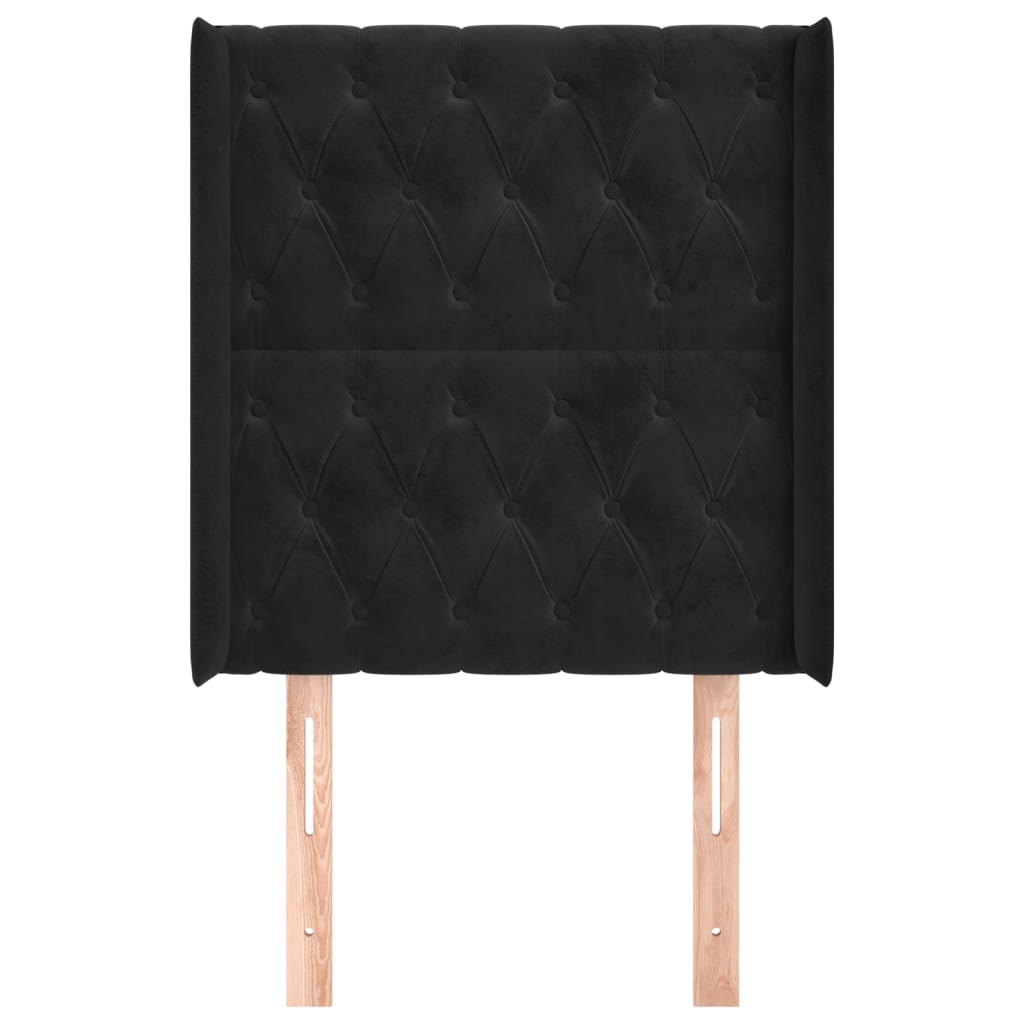 Kopfteil mit Ohren Dunkelblau 93x16x78/88 cm Samt