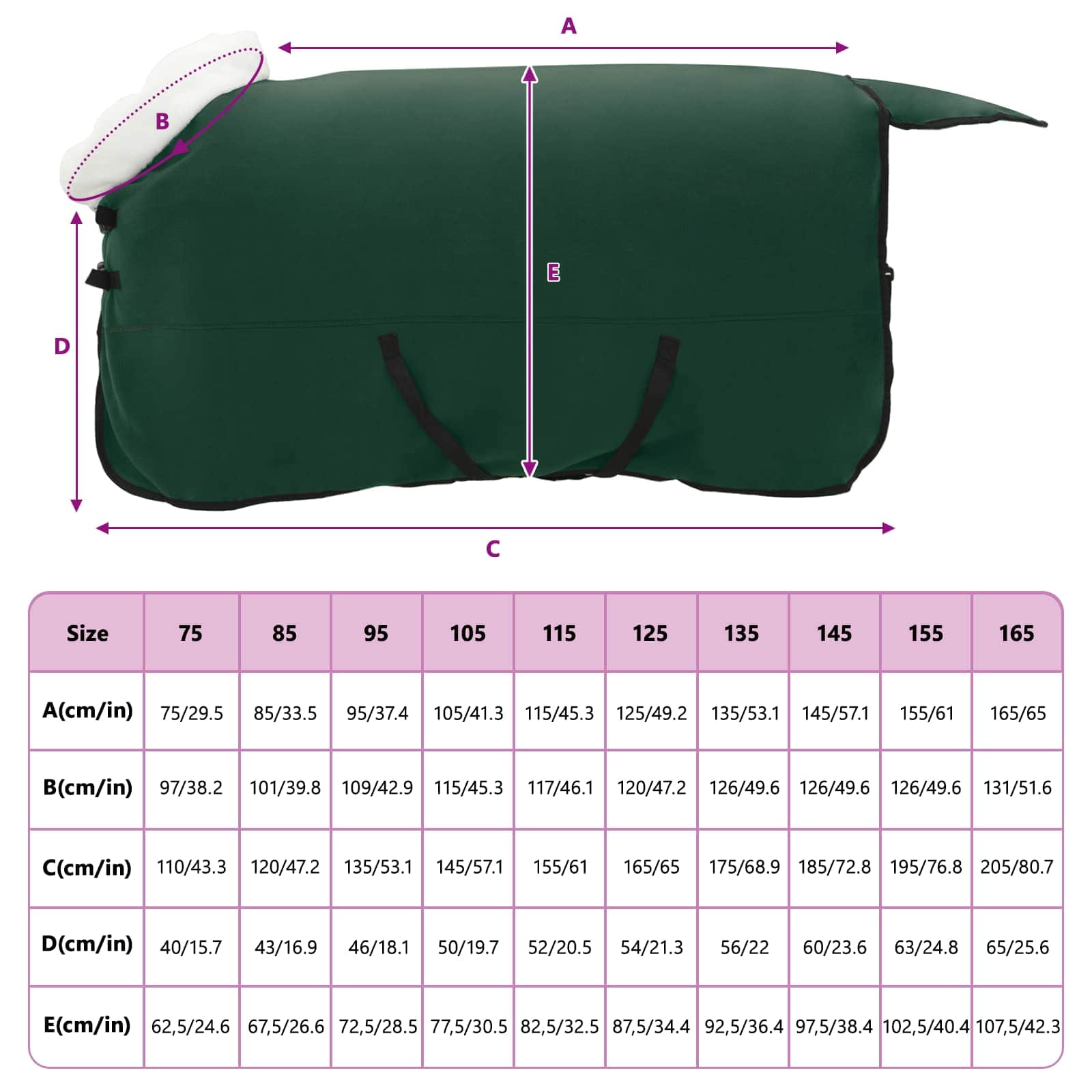 Pferdedecke Volles Aqua 75 cm Polarfleece