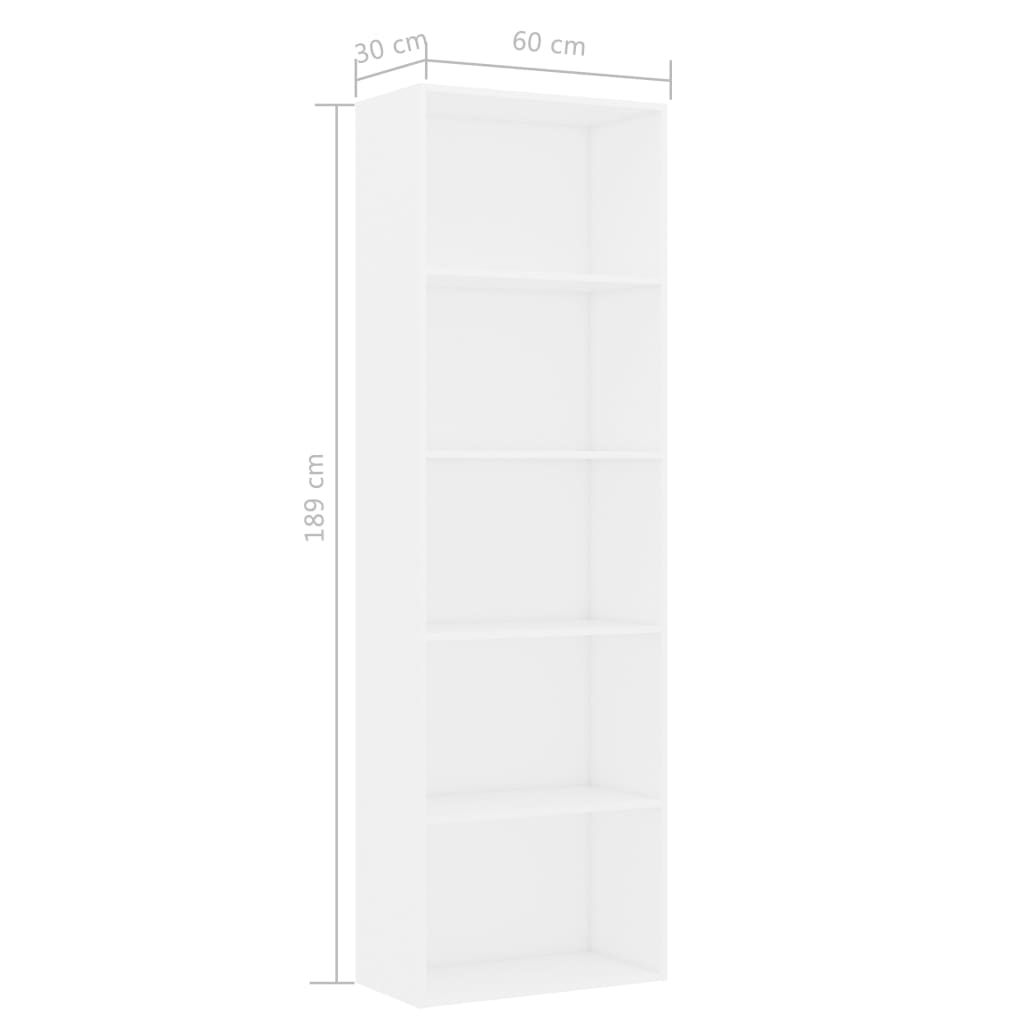 Bücherregal Schwarz Eichen-Optik 80x30x189 cm Holzwerkstoff