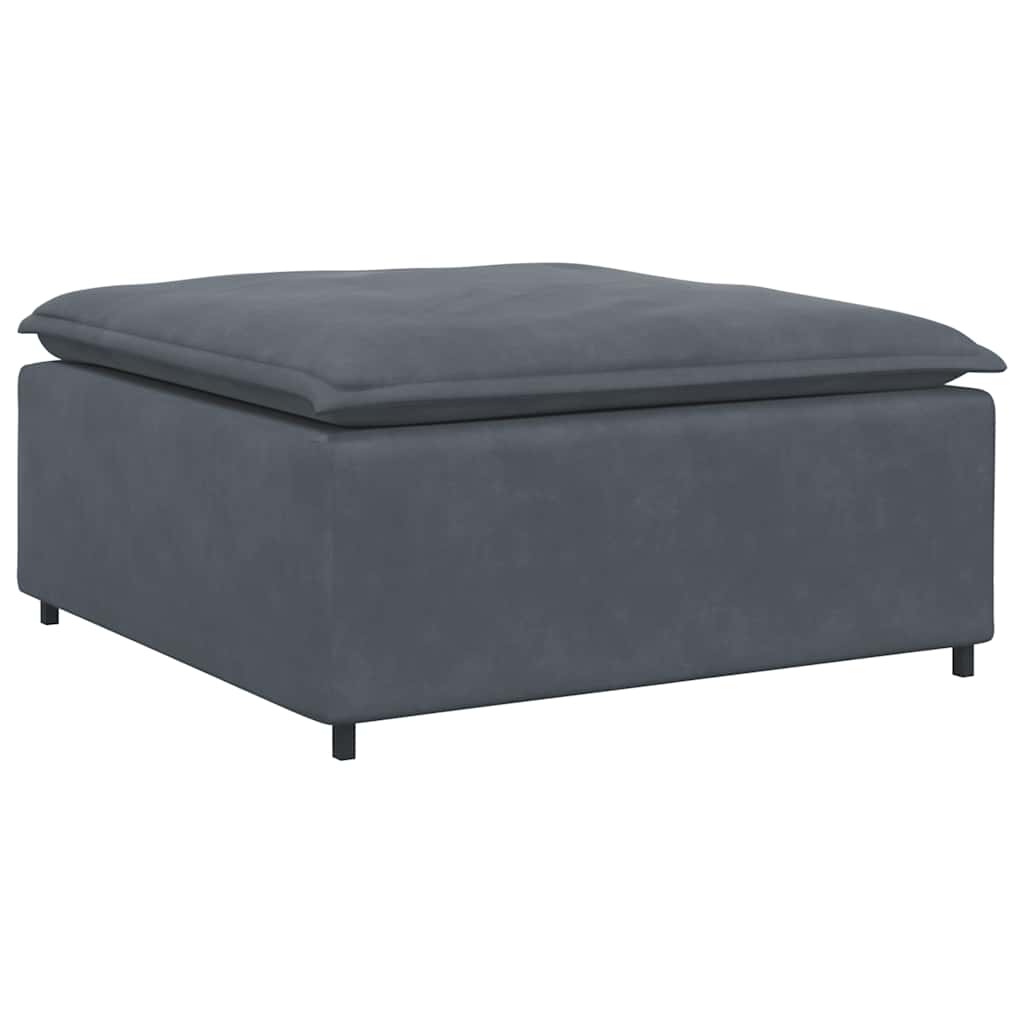 Modulares Sofa mit Fußhocker Kissen Samt Blau