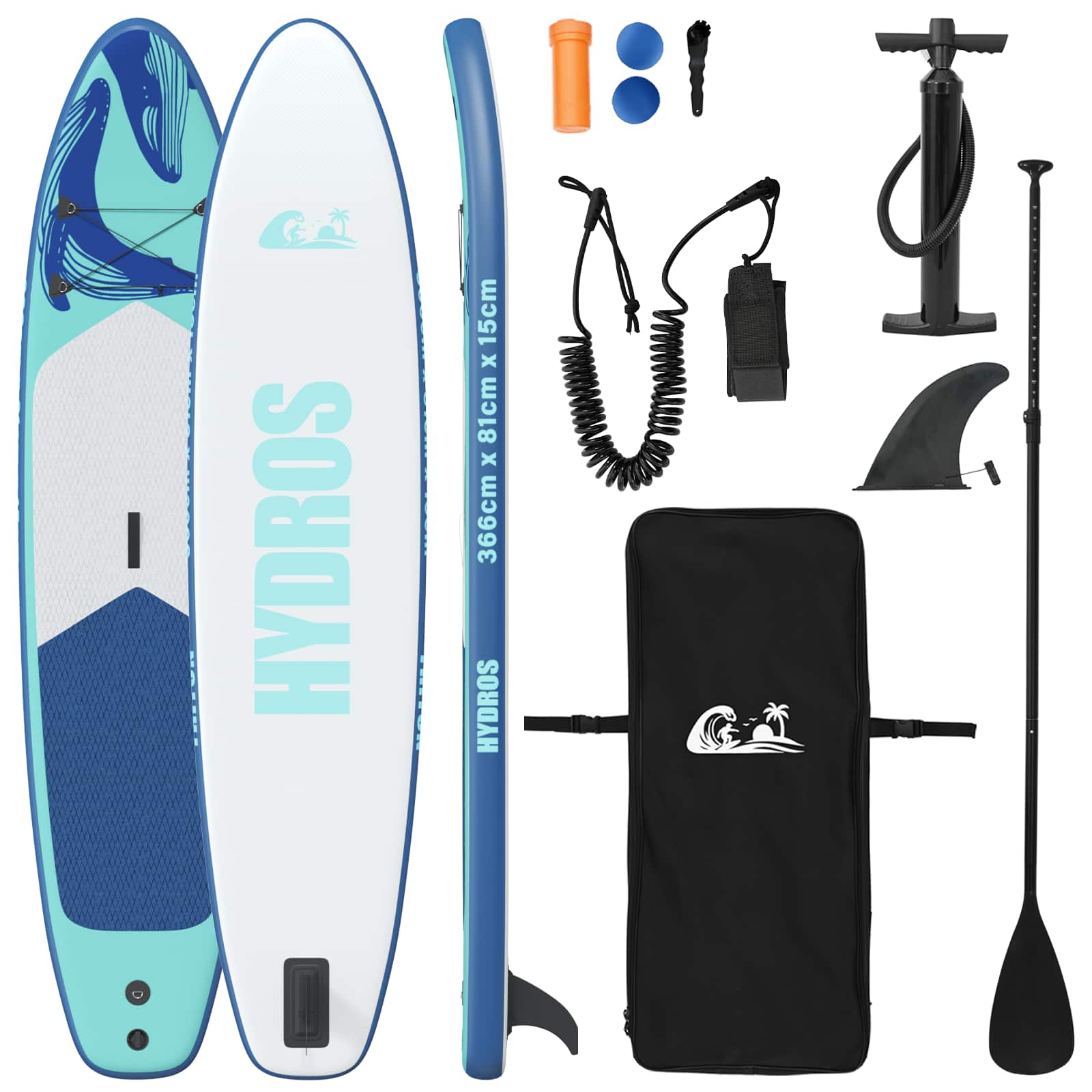 Aufblasbares Stand Up Paddle Board HYDROS 305 x 76 x 15 cm für