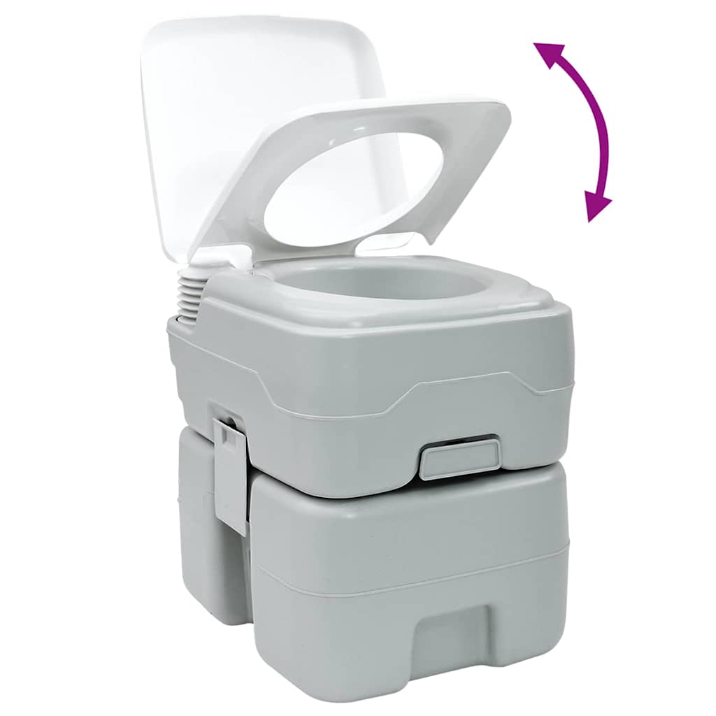 Camping-Toilette Grau und Weiß 41,5 x 36,5 x 30 cm Polyethylen