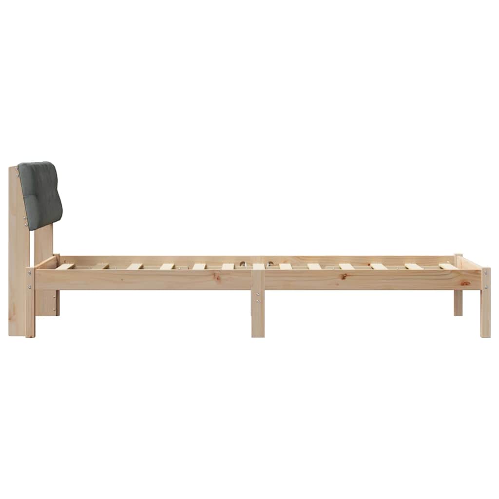 Bettgestell Braun und hellgrau 200 x 200 cm Massivholz Kiefer