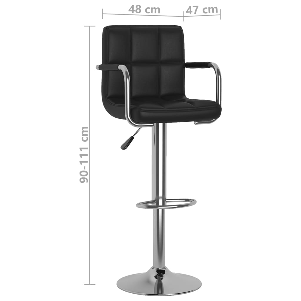Barhocker 2 Stk. Rot Kunstleder