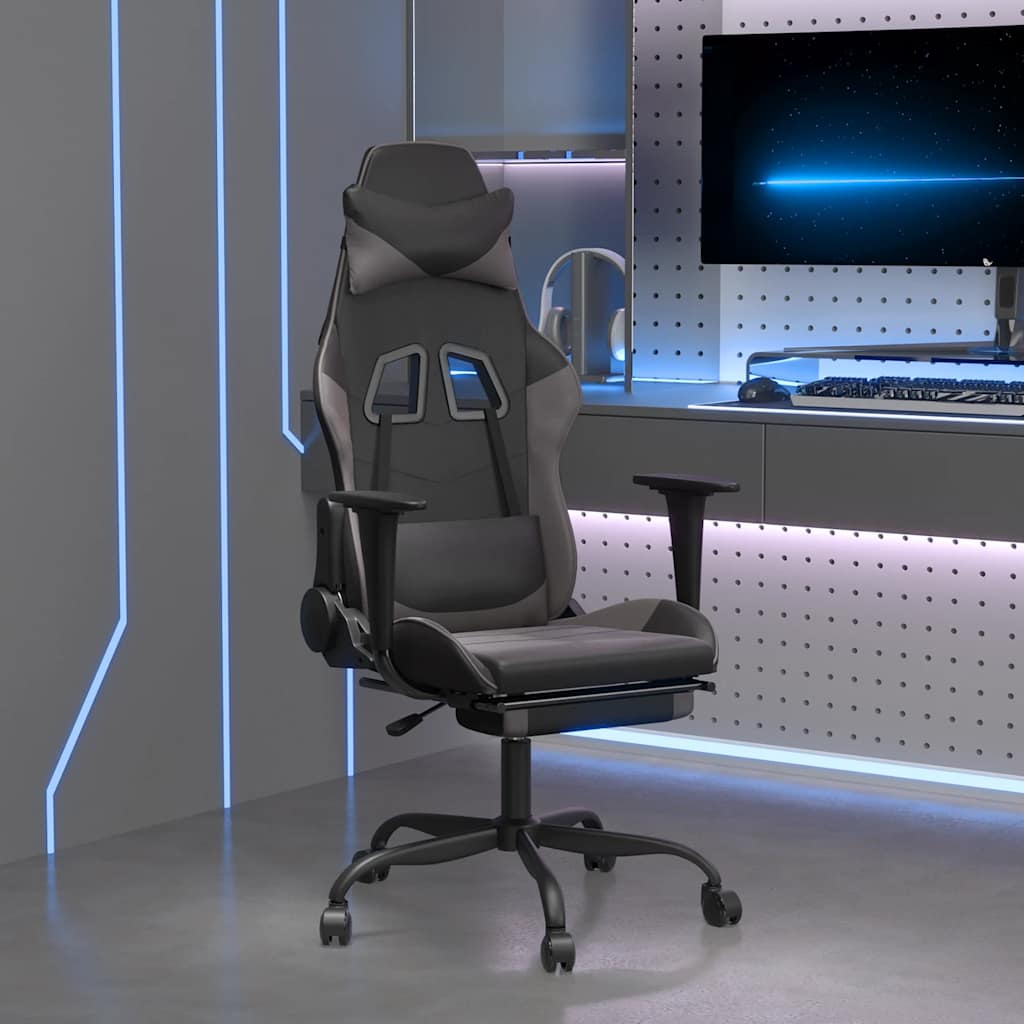 Gaming-Stuhl mit Massagefunktion Schwarz und Rot Kunstleder