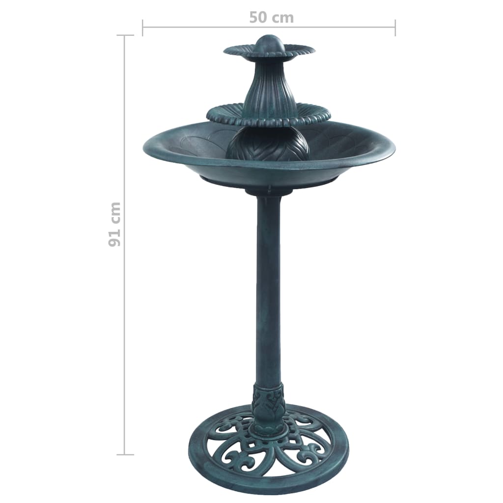 Vogelbad mit Springbrunnen Bronzen 50×91 cm Kunststoff