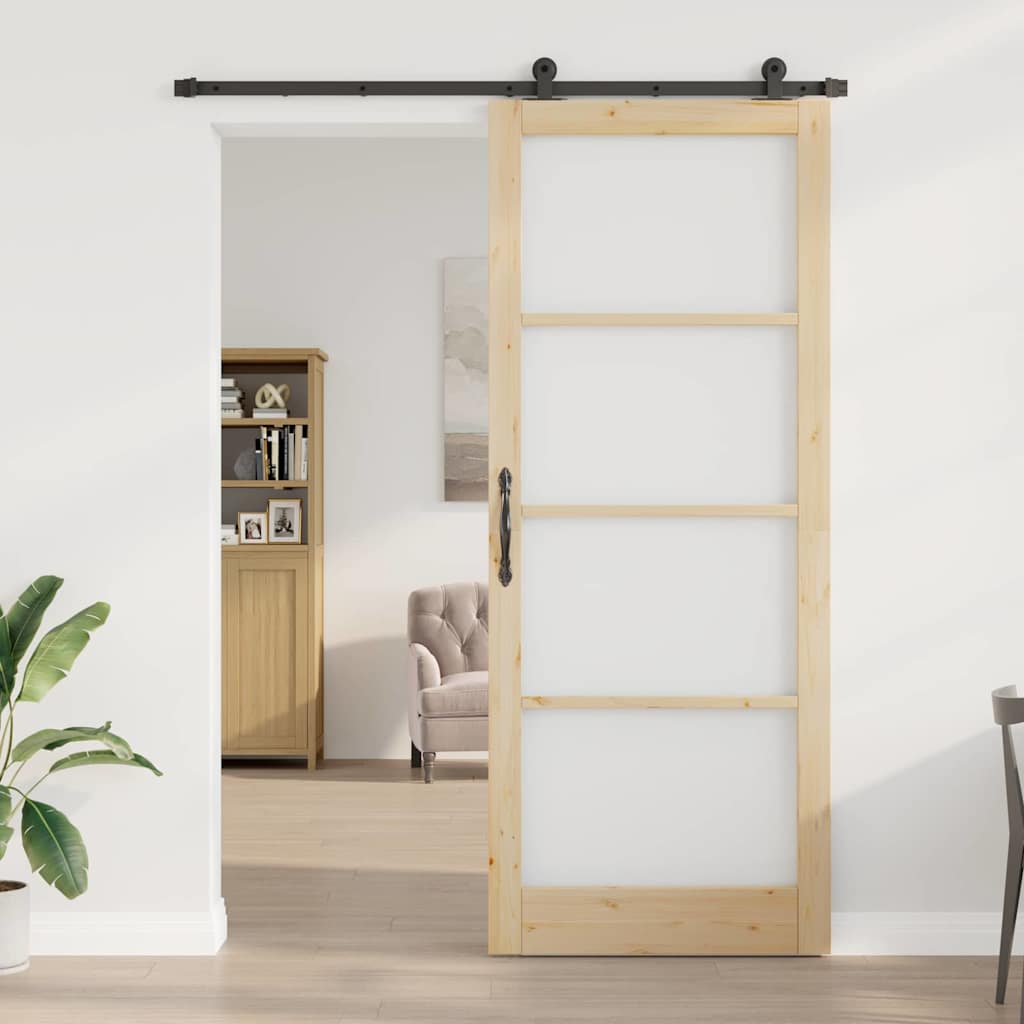 Schiebetür ORKDAL Natürlich und Schwarz 61 x 198,5 cm