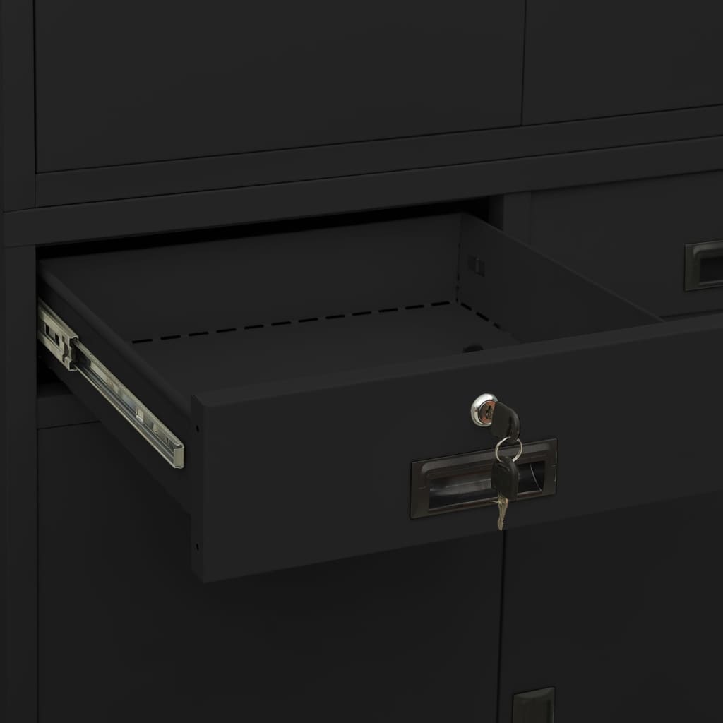 Büroschrank Weiß 90x40x180 cm Stahl