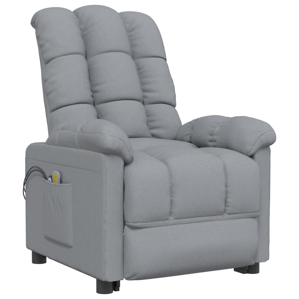 Massagesessel Elektrisch Dunkelgrau Stoff