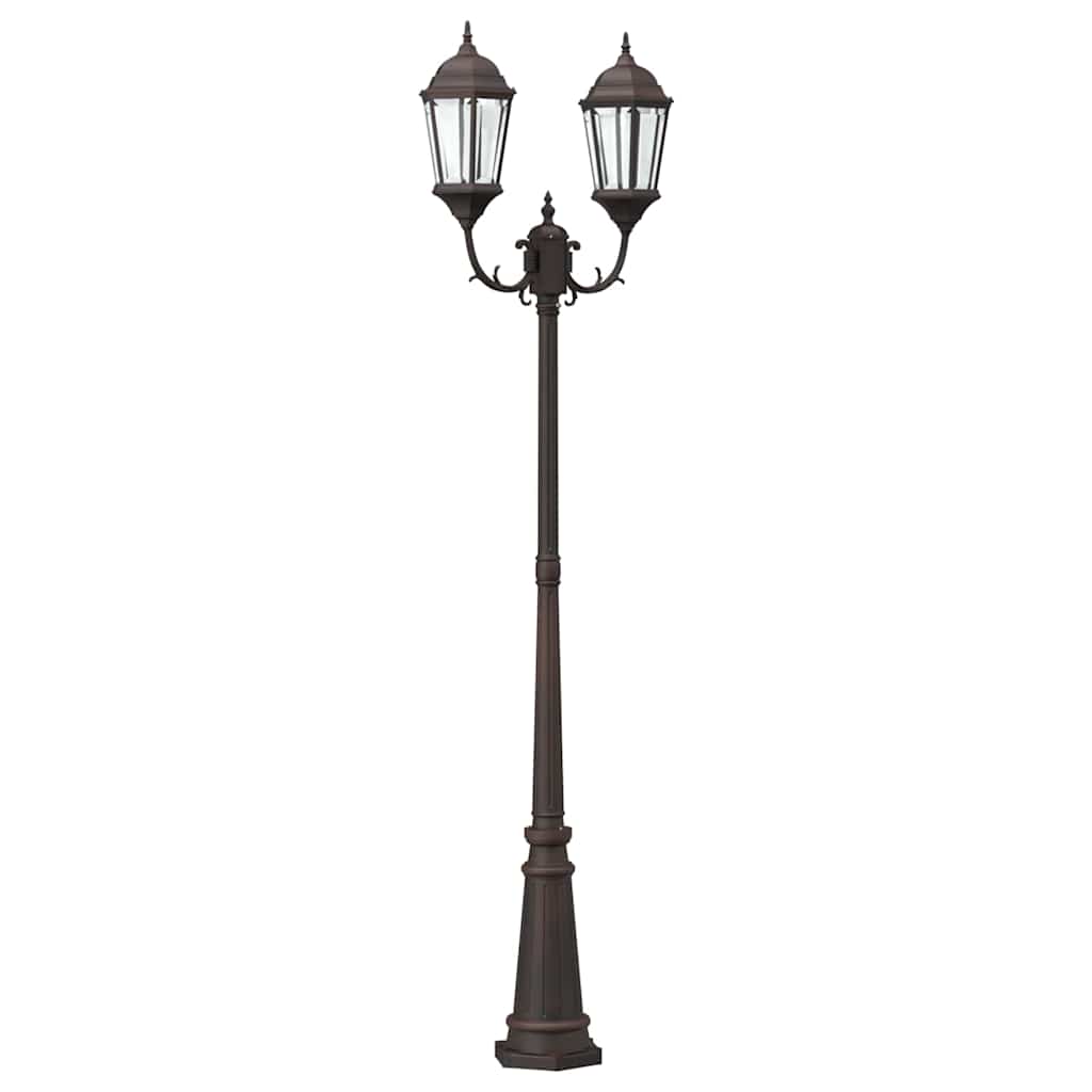 Gartenlaterne 3-flammig 230 cm Dunkelgrün/Schwarz Aluminium