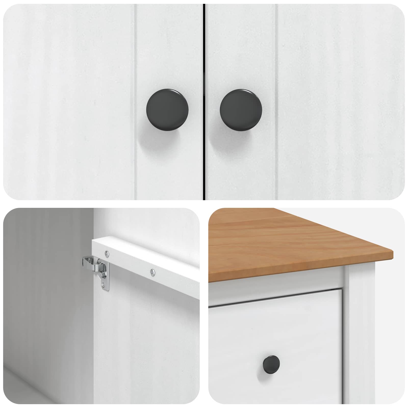 Küchentrolley mit Tür PANAMA 2 pcs Honigwachs 112 x 77 x 90 cm
