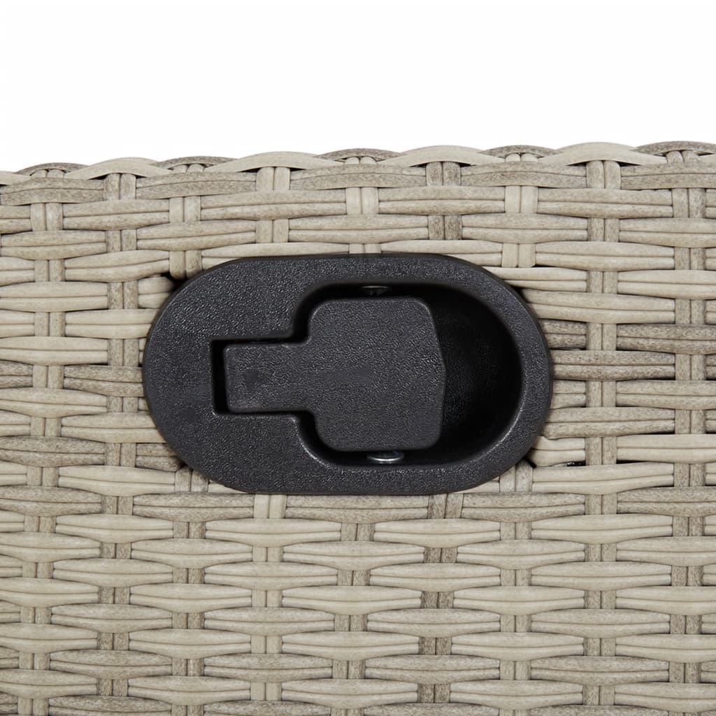 Gartenbank Verstellbar mit Kissen Schwarz Poly Rattan
