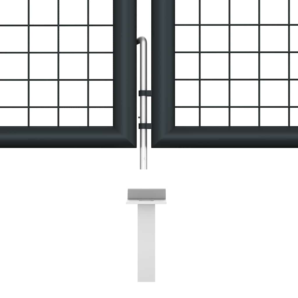 Maschen-Gartentor verzinkter Stahl 400 x 75 cm Grau