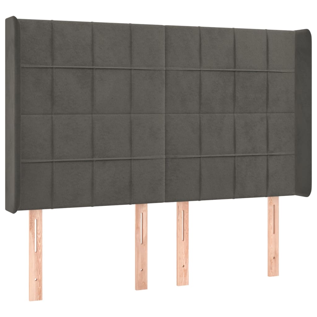 Kopfteil mit Ohren Dunkelblau 93x16x78/88 cm Samt