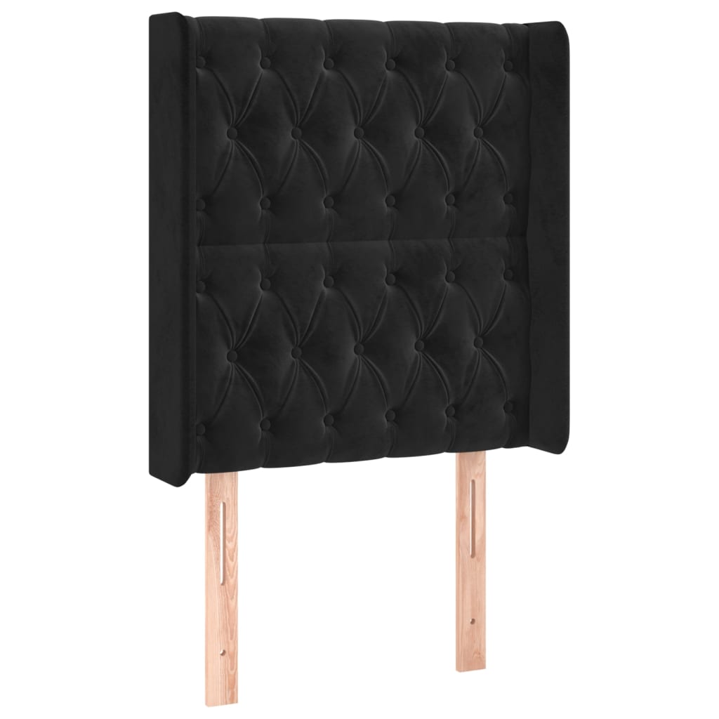 Kopfteil mit Ohren Dunkelblau 93x16x78/88 cm Samt