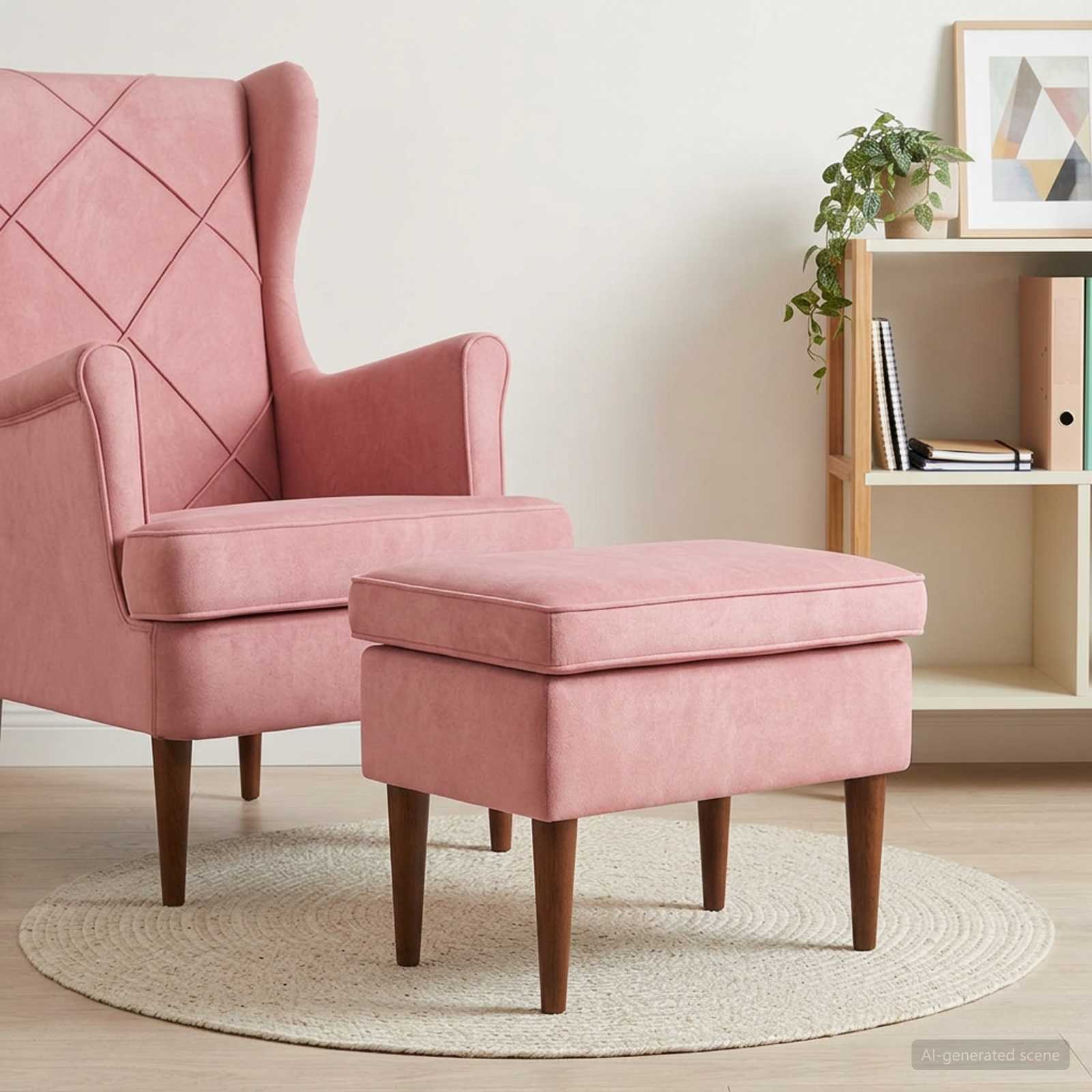 Hocker Hellgrau 55 x 35 x 41 cm Samt