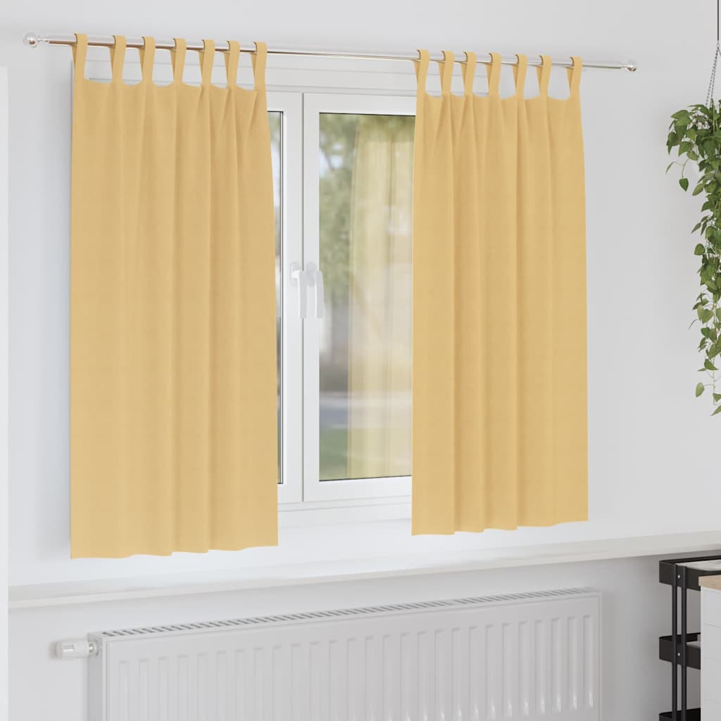 Verdunkelungs-Vorhänge mit Ringen 2 pcs Beige 140 x 140 cm