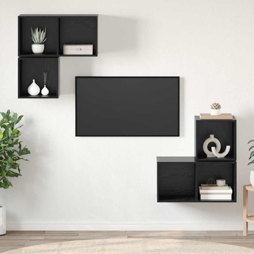 4-tlg. TV-Schrank-Set Weiß Holzwerkstoff