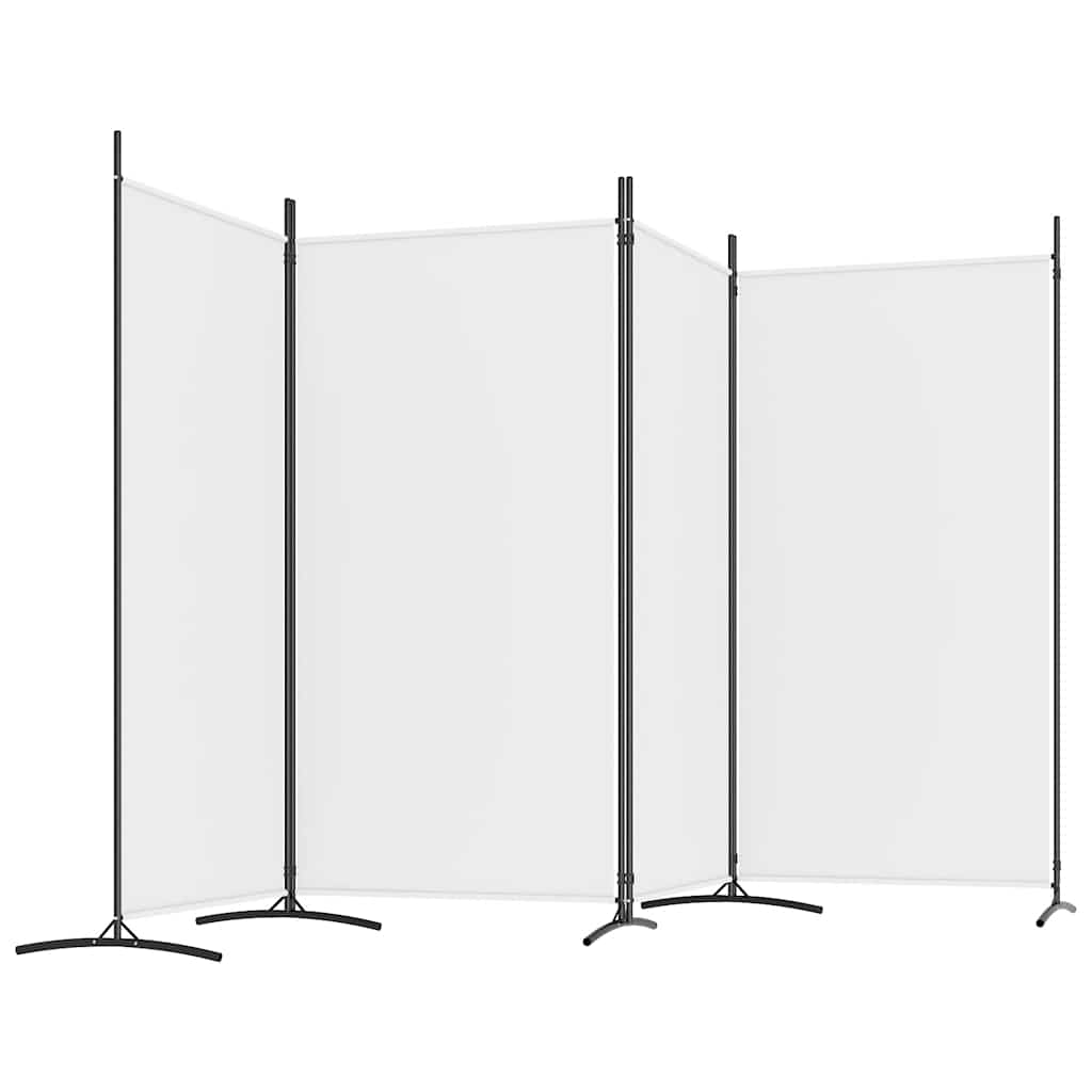 3-tlg. Raumteiler Weiß 260x180 cm Stoff