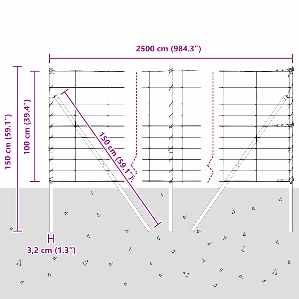 Ground Fix Geschweißter Drahtzaun 25 x 0,8 m Silber Netz