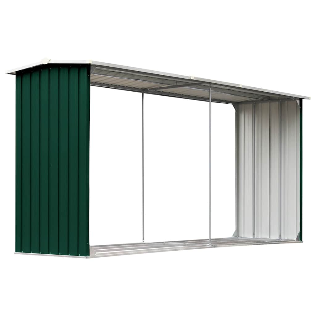 Brennholzlager aus verzinktem Stahl 330 x 92 x 153 cm Grau