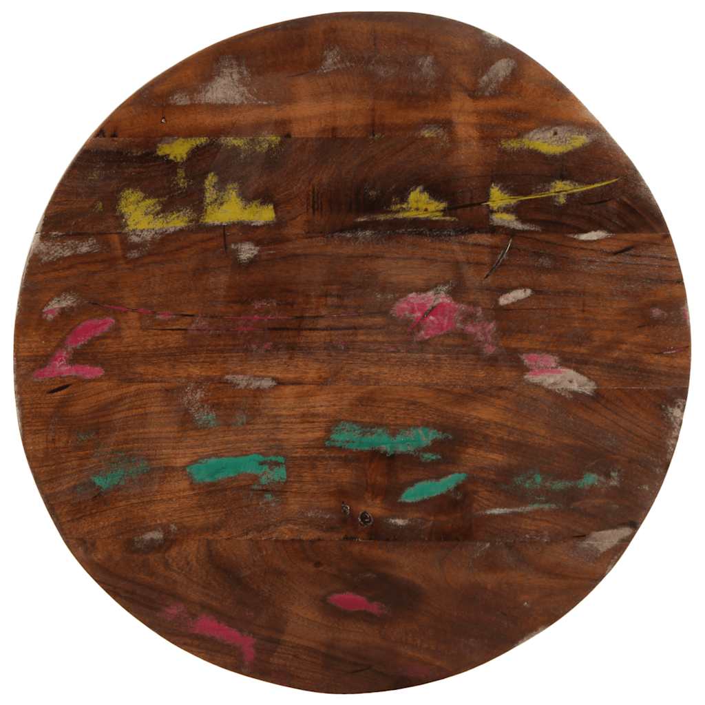 Tischplatte Ø 40x2,5 cm Rund Raues Massives Mangoholz