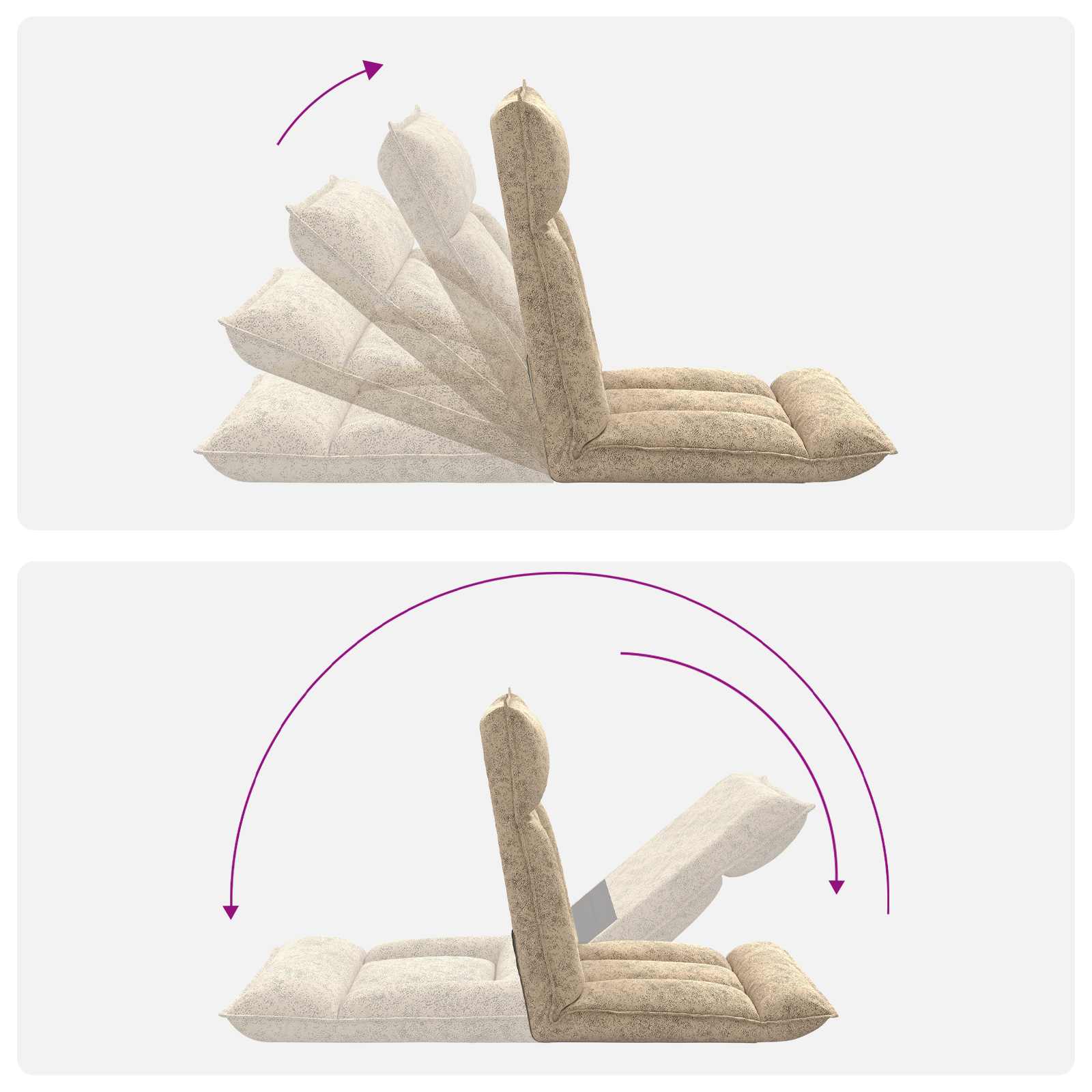 Verstellbarer Fußsessel Braun Stoff