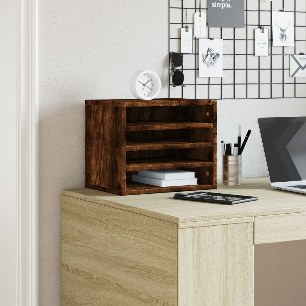 Schreibtisch-Organizer Weiß 36x26x29,5 cm Holzwerkstoff