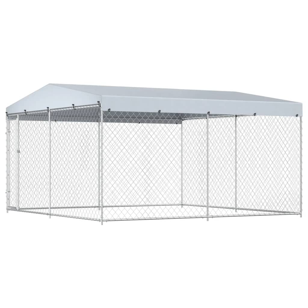 Outdoor-Hundezwinger mit Überdachung 382x192x225 cm