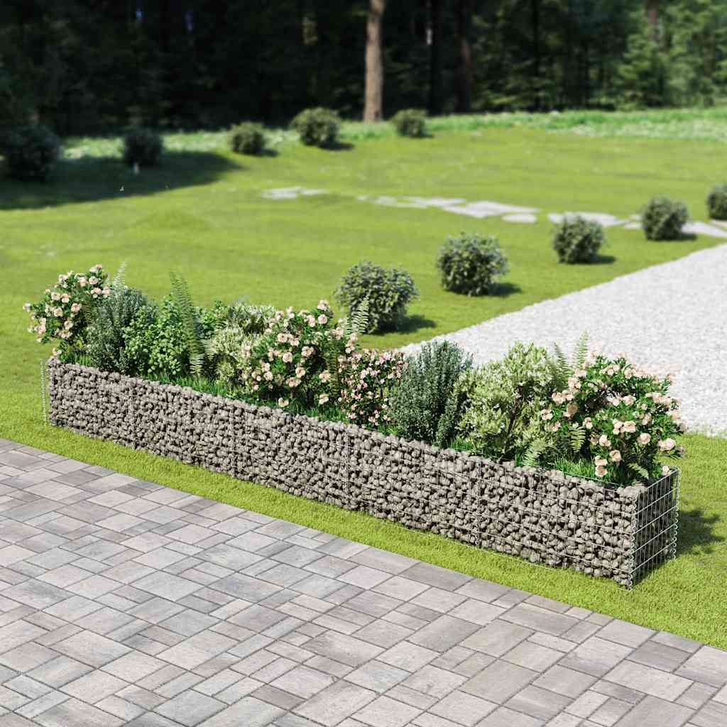 Gabionen-Hochbeet Verzinkter Stahl 450×90×100 cm