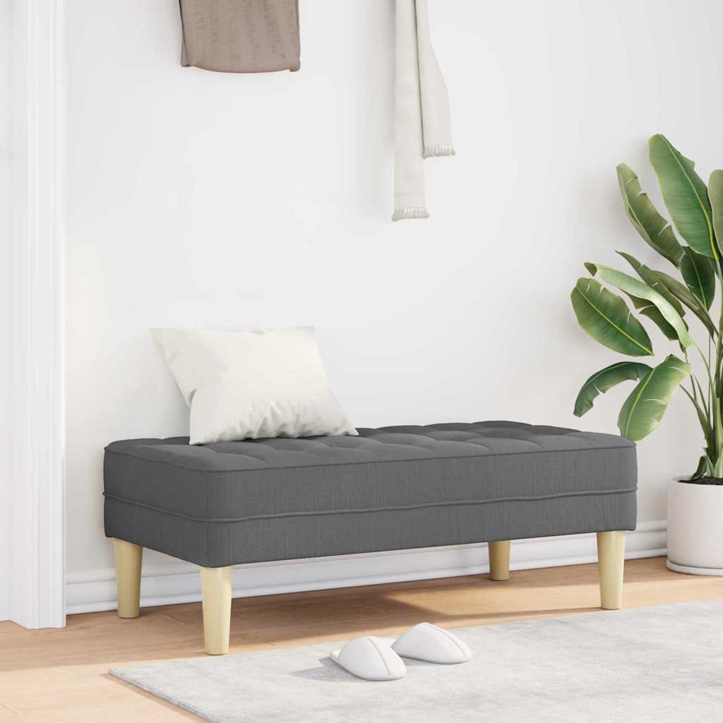 Bank mit Kissen Hellgrau 113 x 57 x 39 cm Stoff