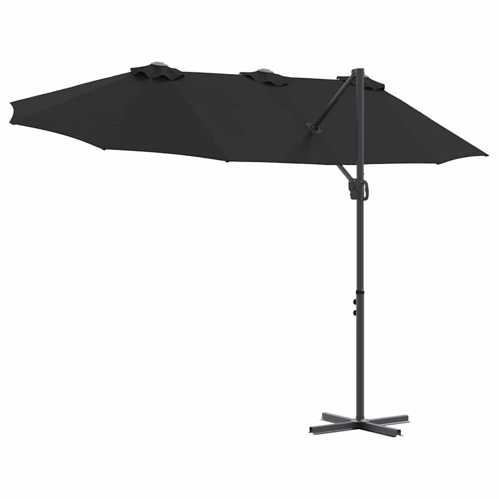 Sonnenschirm Sand 372 x 198 x 243 cm Polyester und Aluminium