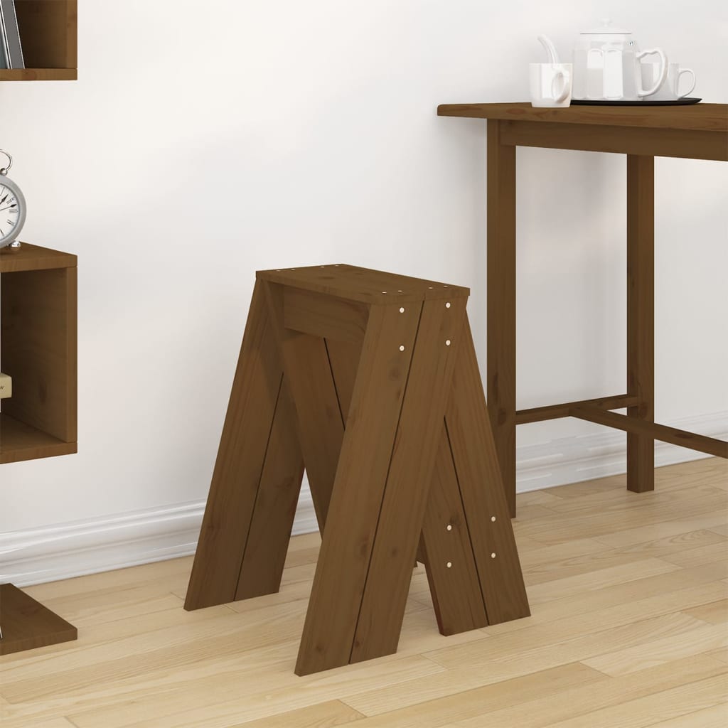 Hocker 2 Stk. 40x40x45 cm Massivholz Kiefer