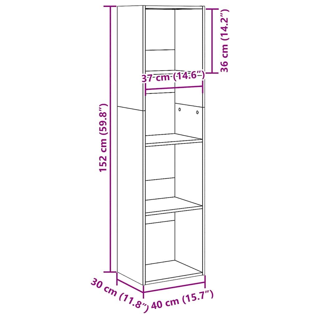 Bücherregal Weiß 80x30x189 cm Holzwerkstoff