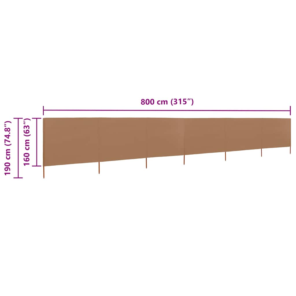 3-teiliges Windschutzgewebe 400 x 120 cm Weiß